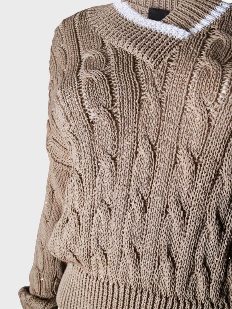 джемпер с V-образным вырезом 200214djem - фото 3